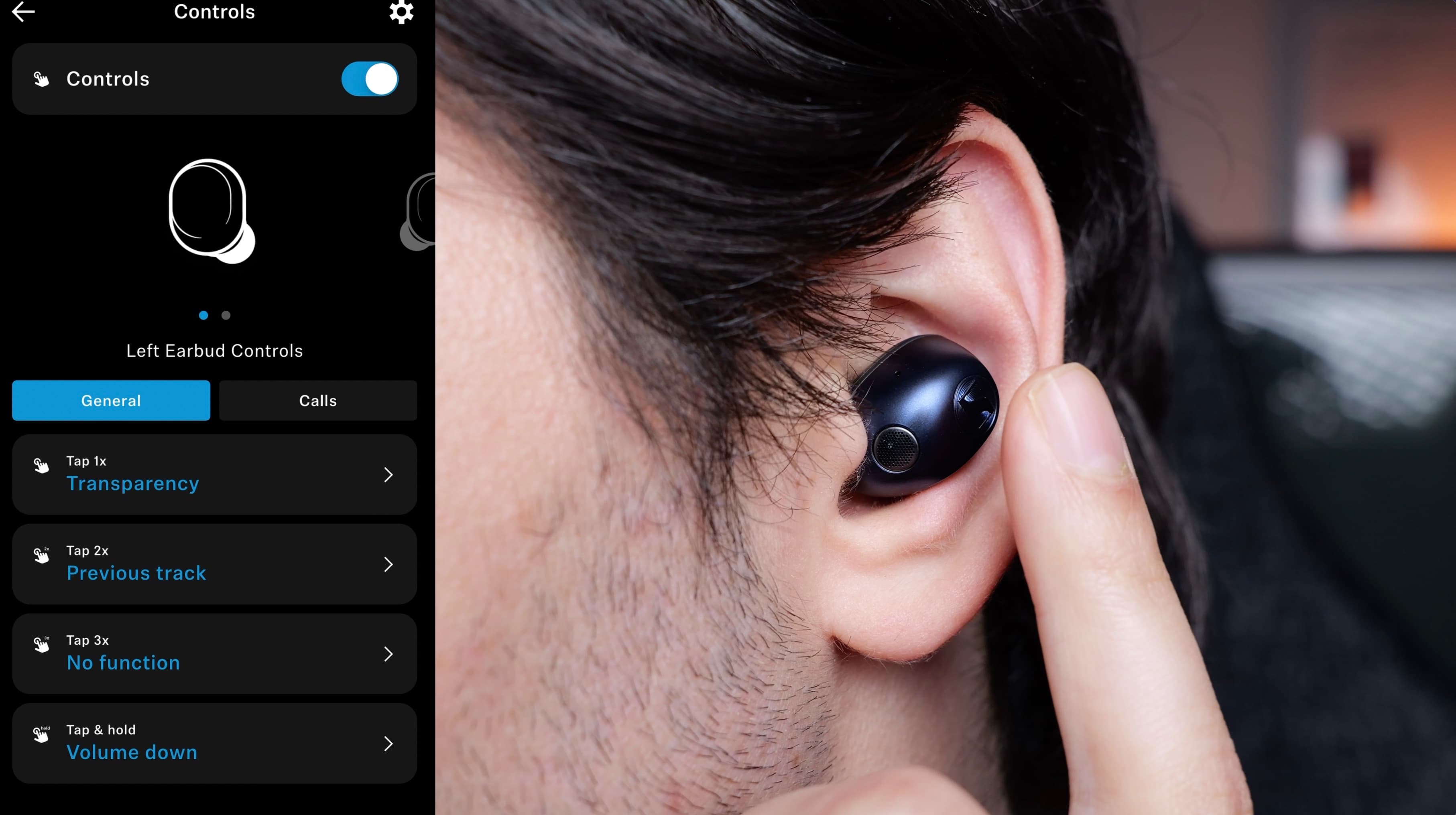 Touch controls with customisation in the app